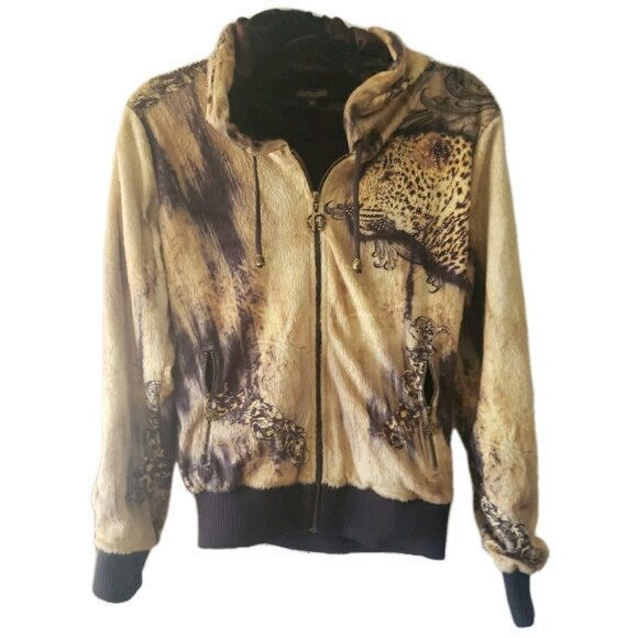 Roberto Cavalli Cheetah Print Leather Jacket Roberto Cavalli